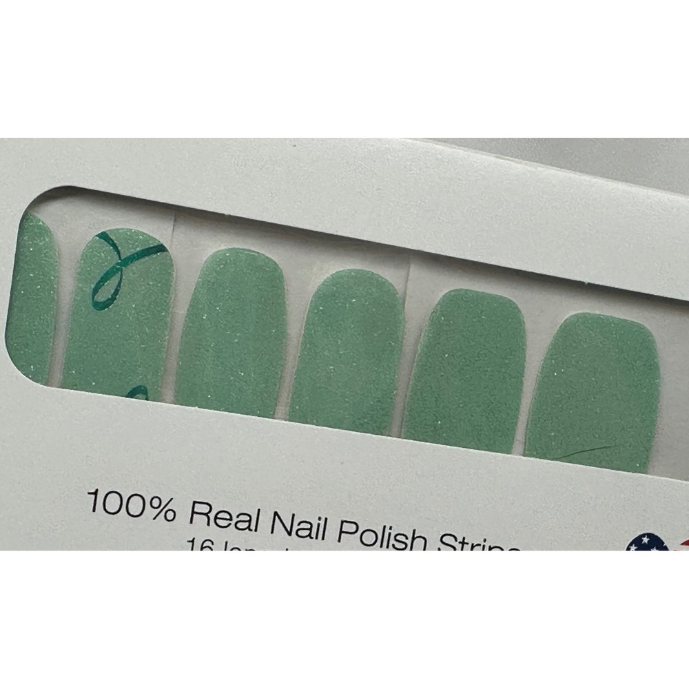 Color Street Nail Polish Strips Women OS Take Care Green Shimmer Ribbon FDS592